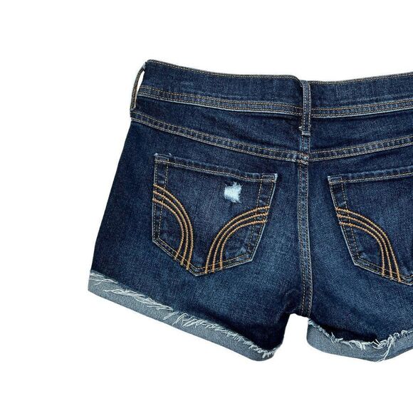 Hollister‎ Women's Dark Wash Denim Midi Shorts - Picture 7 of 11
